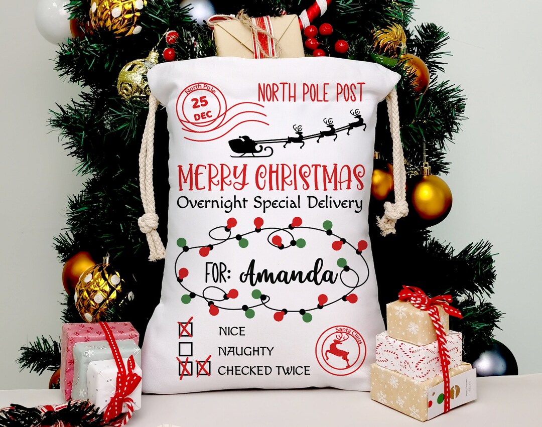 2023 Custom Santa Sack Christmas Sack Custom Christmas Toy Etsy