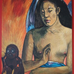 Riproduzione dipinta a mano di "Poesie barbariche" di Paul Gauguin, 1896.