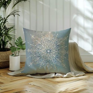 Christmas Snow Pillow, Adorable Snowflake Pillow, Holiday Decor, Bedroom Pillow, Snow Lover Gifts, Winter Wonderland