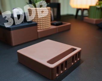 MagSquares 1x1 telefoonstandaard | Magnetische bureauopberger, 3D-geprint modulair accessoire