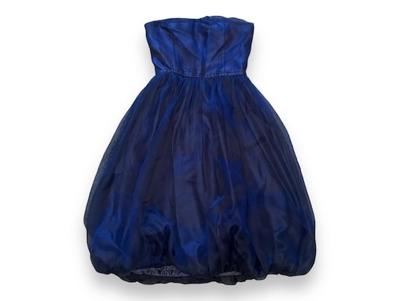 Vintage glam whimsy goth handmade strapless blue … - image 1