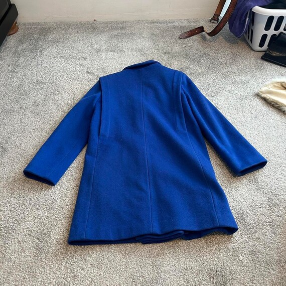 Vintage 1970s royal blue tailored 100% virgin woo… - image 8