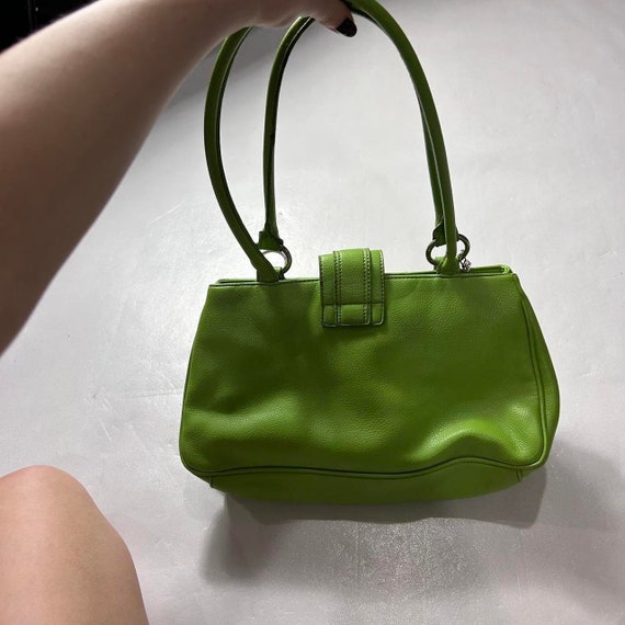 Vintage 2000s Nine West lime green vegan/faux lea… - image 5