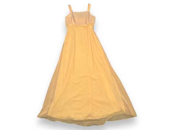 Vintage 1990s pale yellow A-line sleeveless maxi … - image 1