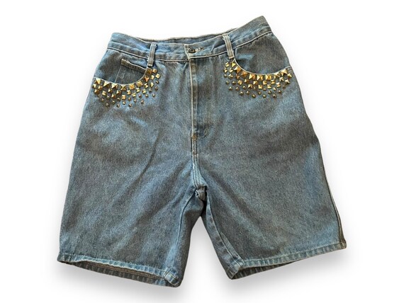 Gold jean shorts best sale