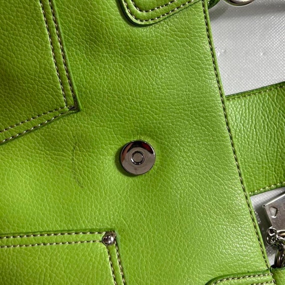 Vintage 2000s Nine West lime green vegan/faux lea… - image 4