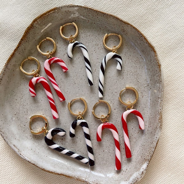 Ohrhänger CANDY CANE – Creolen vergoldet Candy Cane Anhänger