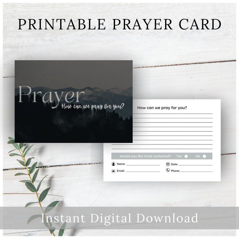 Printable Prayer Request Card 5in X 3.5in Digital Download - Etsy