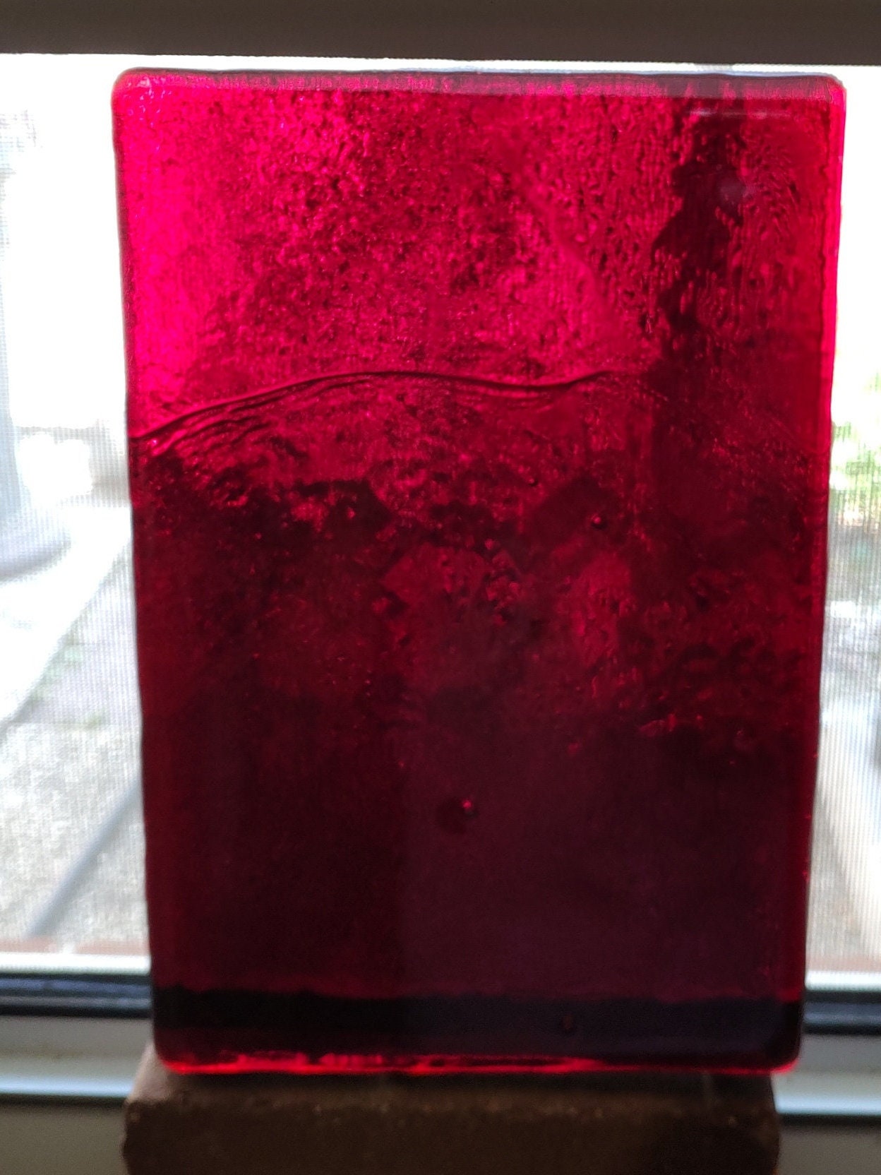 Blenko Slab Glass Dalle De Verre Slab Glass Deep Red Slab Etsy