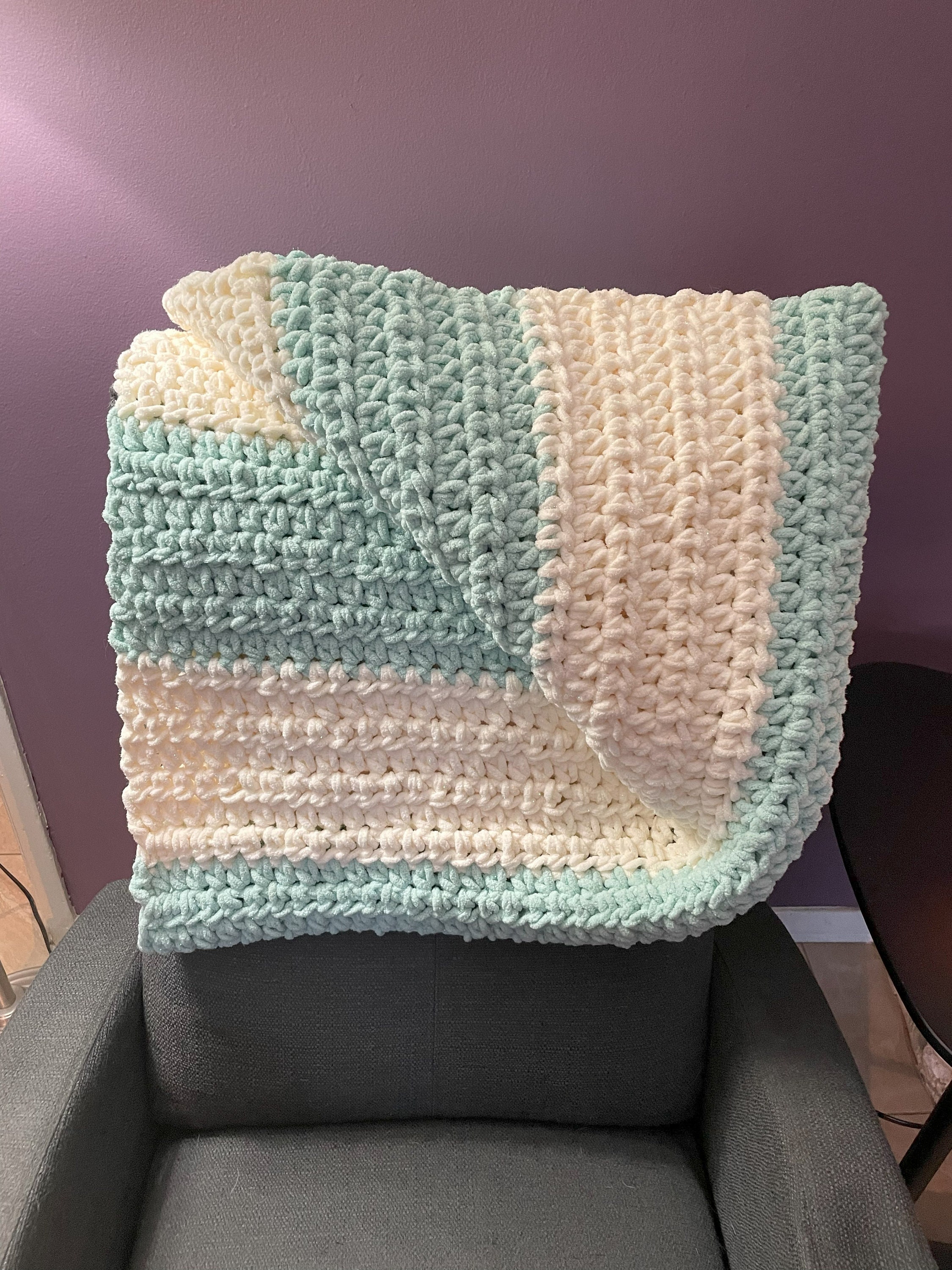 Crochet Bernat Baby Blanket Sparkle Throw Pattern 