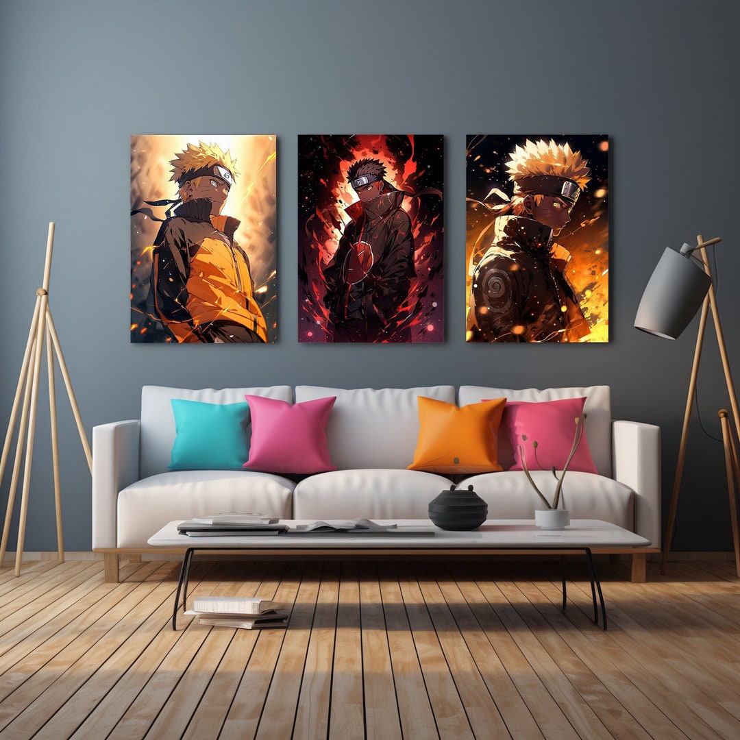 Naruto Wall Art 3 Pack of Anime Wall Art Anime Digital Etsy
