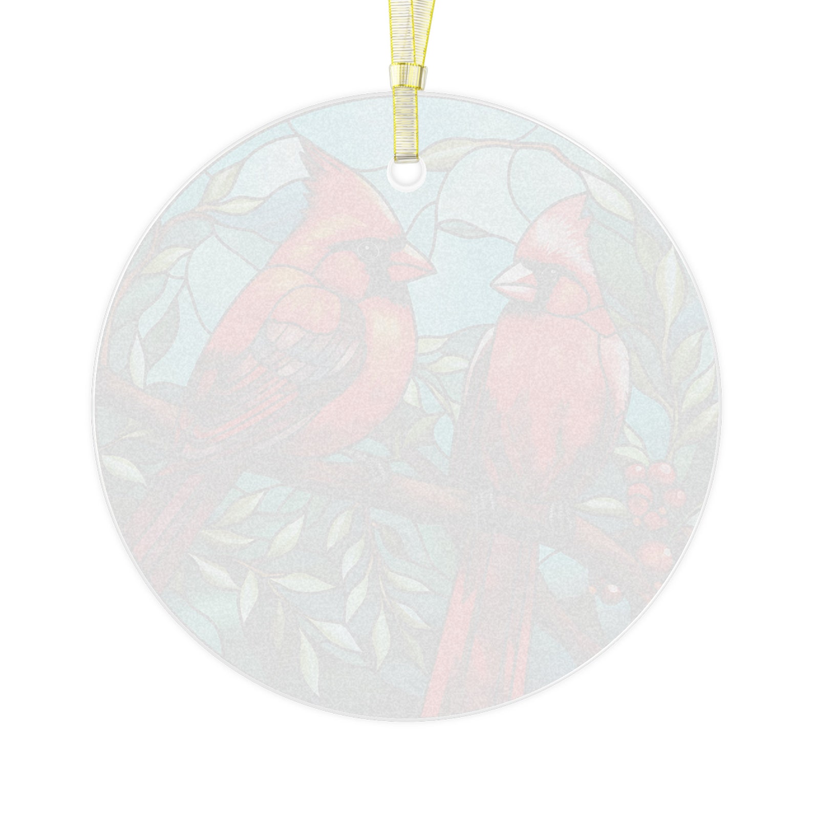 Cardinal Ornament Stained Glass Effect Remember Loved Ones - Etsy
