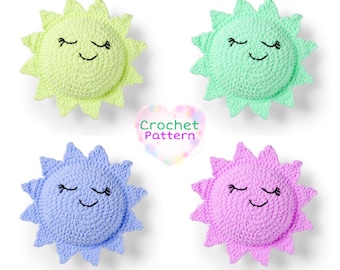 Crochet Sun Pillow Pattern , Sun Pillow Amigurumi, Crochet pattern