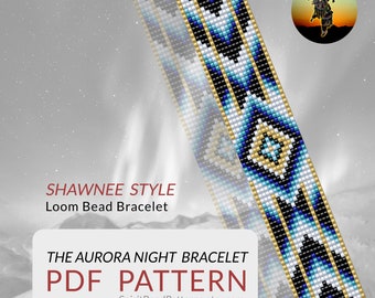 Aurora Borealis Loom Perlenarmband Muster im Schal-Stil (PDF Download)
