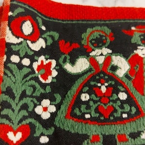 Vintage Swedish folk art embroidered clutch purse sweet pretty handmade