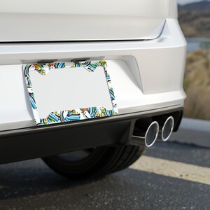 Vibrant Metal License Plate Frame, Colorful Car Decor, Unique Gift for Vehicle Lovers, Holiday Present, Fun Car Accessory