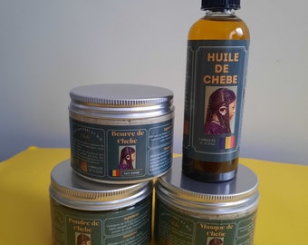 Gama Chebe para el cabello: Aceite + polvos + mascarilla + Mantequilla