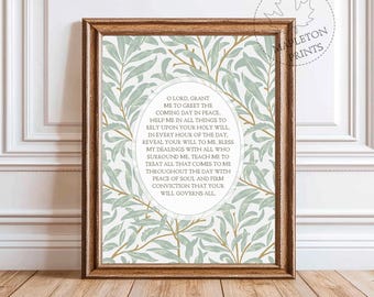 Orthodox Morning Prayer Printable, Christian Botanical Wall Art, Poster, Digital Download