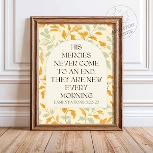 Lamentations 3 Print | Printable Modern Christian Wall Art | Bible Verse Decor | Inspirational Catholic Wall Art