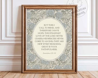 Lamentations 3:21 Wall Art, Printable Scripture Print, Bible Verse Poster, Digital Download