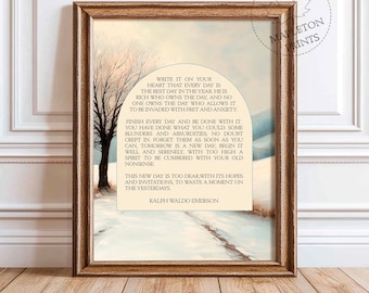 Ralph Waldo Emerson Quote Print, Printable Vintage Wall Art, Digital Download