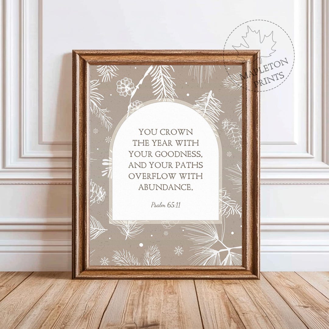 Psalm 65 11 Printable Bible Verse Wall Art, Winter Scripture Print ...