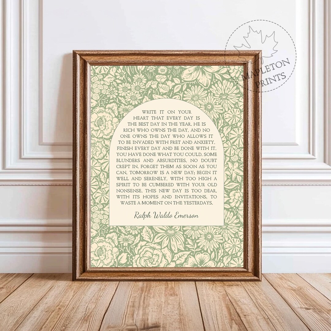 Inspirational Quote Print, Printable Vintage Floral Wall Art, Digital ...