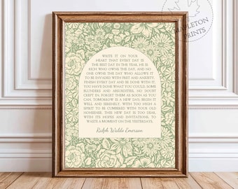 Inspirational Quote Print, Printable Vintage Floral Wall Art, Digital Download