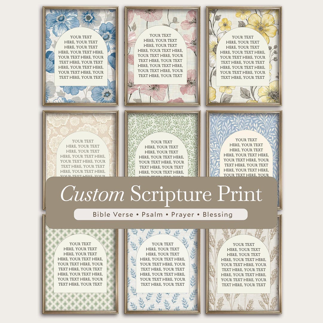 Custom Scripture Wall Art Printable, Personalized Bible Verse Print ...