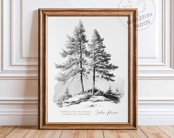 Cita de John Muir imprimible: Arte mural inspirador de la naturaleza (descarga digital)