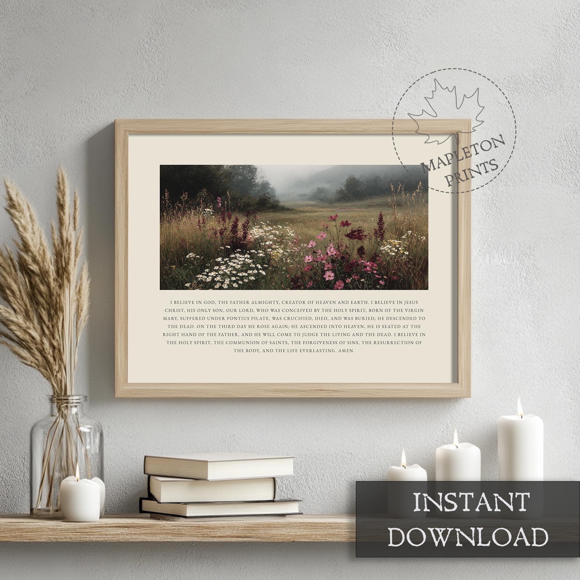 Apostles Creed Prayer Print, Printable Christian Creed Wall Art, Faith ...