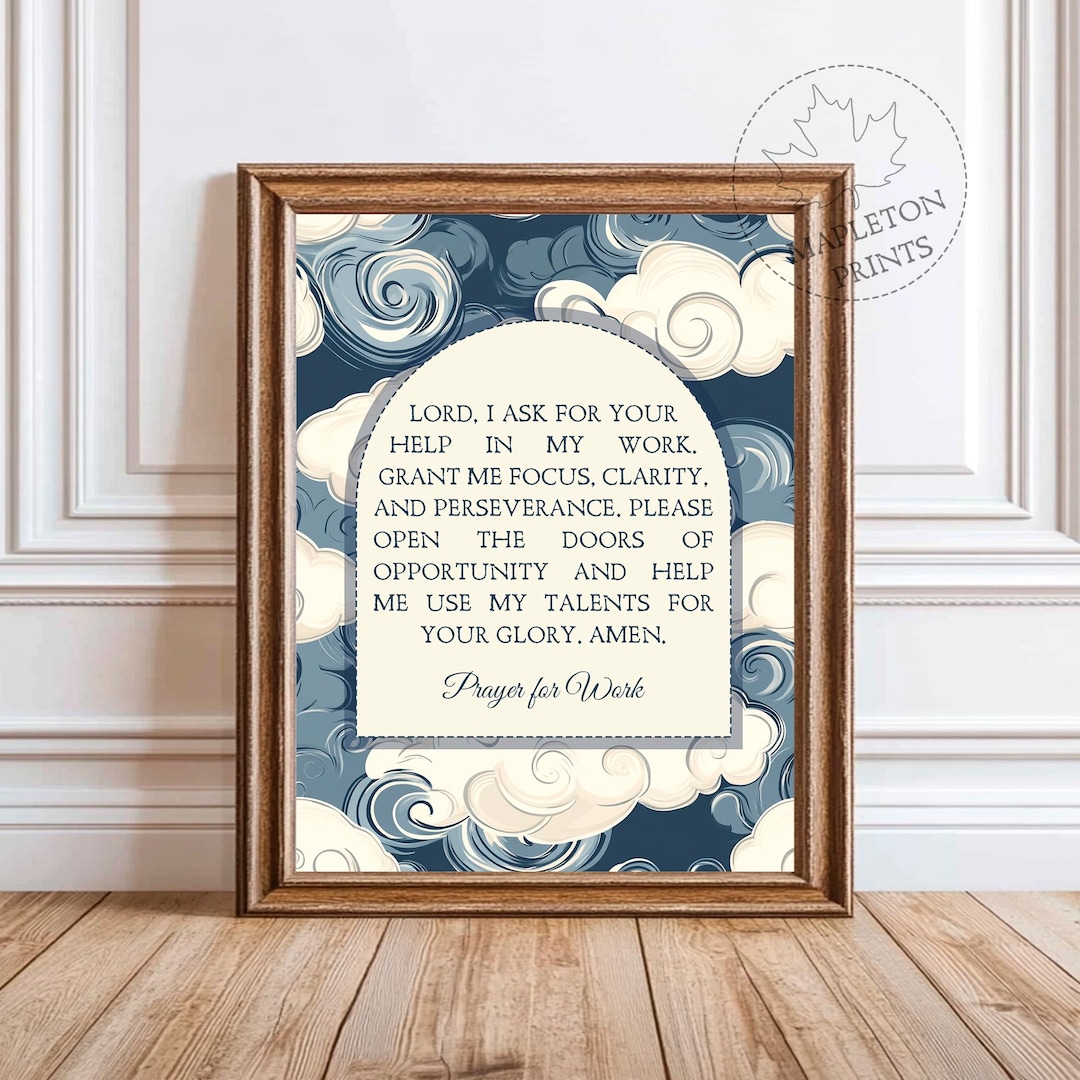 Prayer for Work Christian Wall Art | Printable Religious Decor ...