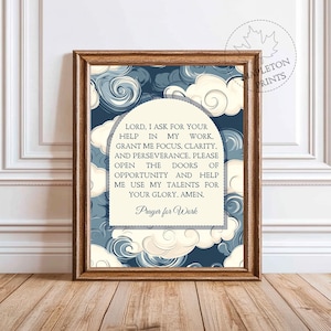 Prayer for Work Print: Christian Scripture, Motivational Decor (Digital Download)