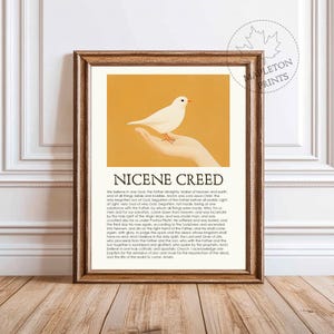 Arte mural cristiano del Credo de Nicea / Decoración religiosa imprimible / Impresión de oración cristiana / Escritura motivacional