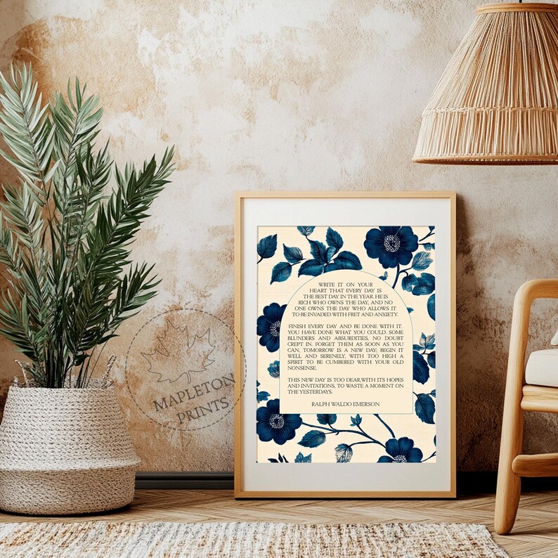 Ralph Waldo Emerson Quote Print: Inspirational Poem Wall Art (digital ...
