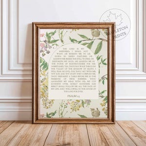 Printable Psalm 23 Print | Christian Bible Verse Art | The LORD is my shepherd | Digital Download