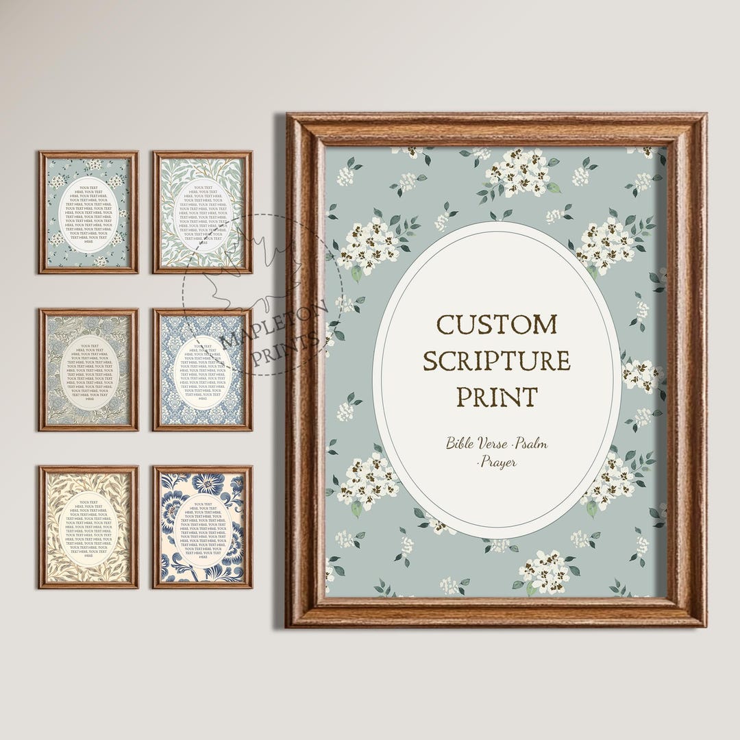 Custom Bible Verse Print, Printable Scripture Wall Art, Personalized ...
