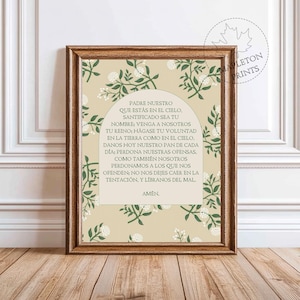 Padre Nuestro Printable Catholic Prayer | Spanish Religious Wall Art | Digital Download