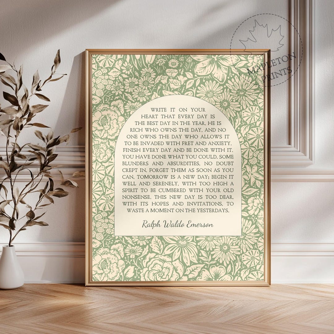 Write It on Your Heart Printable Ralph Waldo Emerson Quote ...