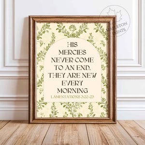 Lamentations 3 Print | Printable Modern Christian Wall Art | Bible Verse Decor | Inspirational Catholic Wall Art