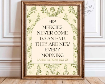 Lamentations 3 Print | Printable Modern Christian Wall Art | Bible Verse Decor | Inspirational Catholic Wall Art