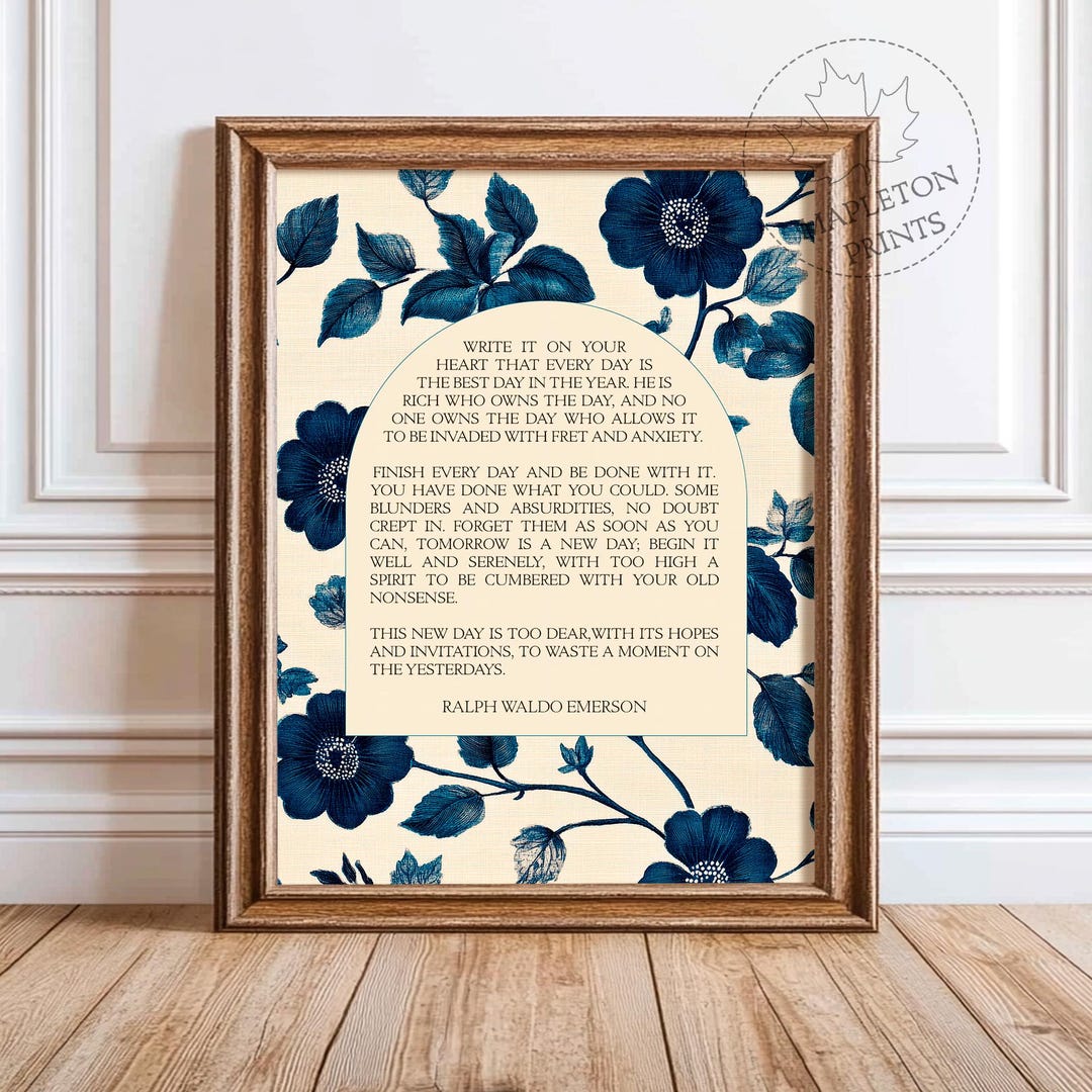 Ralph Waldo Emerson Quote Print: Inspirational Poem Wall Art (digital ...