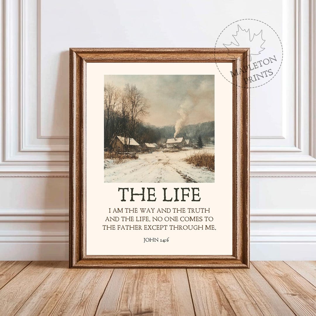 Bible Verse Print, Printable Vintage John 14 6 Wall Art, Digital ...