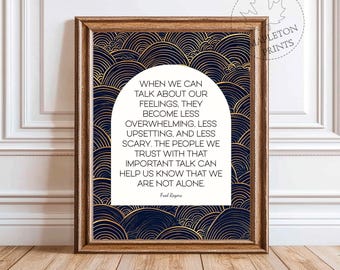 Fred Rogers Quote Print, Printable Mental Health Wall Art, Inspirational Poster, Digital Download