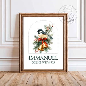 Matthew 1:23, Immanuel, God With Us, Christmas Bible Verse Printable Wall Art, Christian Christmas Wall Art, Christmas Scripture Print