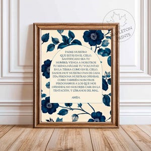 Padre Nuestro Print | Catholic Prayer Art | Spanish Religious Decor | Digital Download