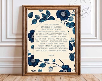 Padre Nuestro Print | Catholic Prayer Art | Spanish Religious Decor | Digital Download