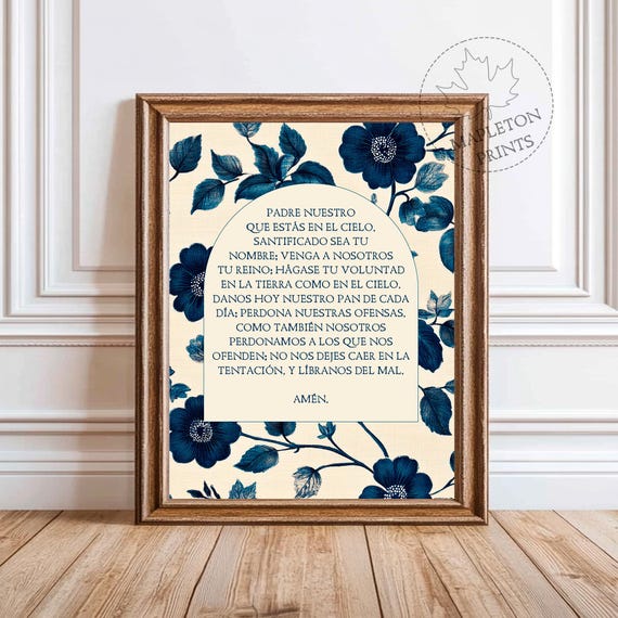Padre Nuestro Print | Catholic Prayer Art | Spanish Religious Decor | Digital Download