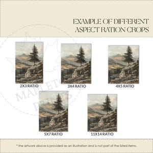May include: Example of different aspect ratio crops for images. The image shows a landscape scene with a pine tree on a cliff. The text in the image reads: "The Lord bless you and keep you; the Lord make his face shine on you and be gracious to you; the Lord turn his face toward you and give you peace."