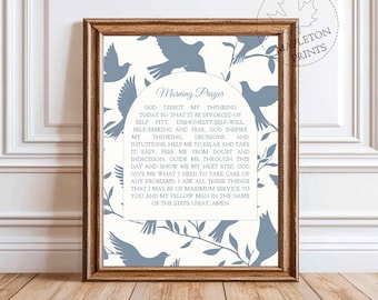 AA Morning Prayer Printable: Recovery & Healing Wall Art (Digital Download)